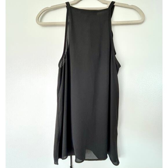 NWT‎ BCBGMAXAZRIA Black Lace-Up Ruffle Halter Top Size XS Sleeveless Blouse - Picture 10 of 11